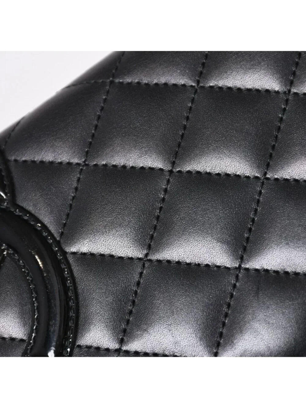 Chanel Cambon Line Wallet CC Logo Patch Calfskin Black Pink Silver